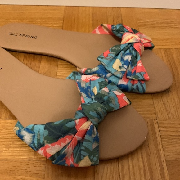 Call It Spring Colourful Bow Sandals - Picture 2 of 4